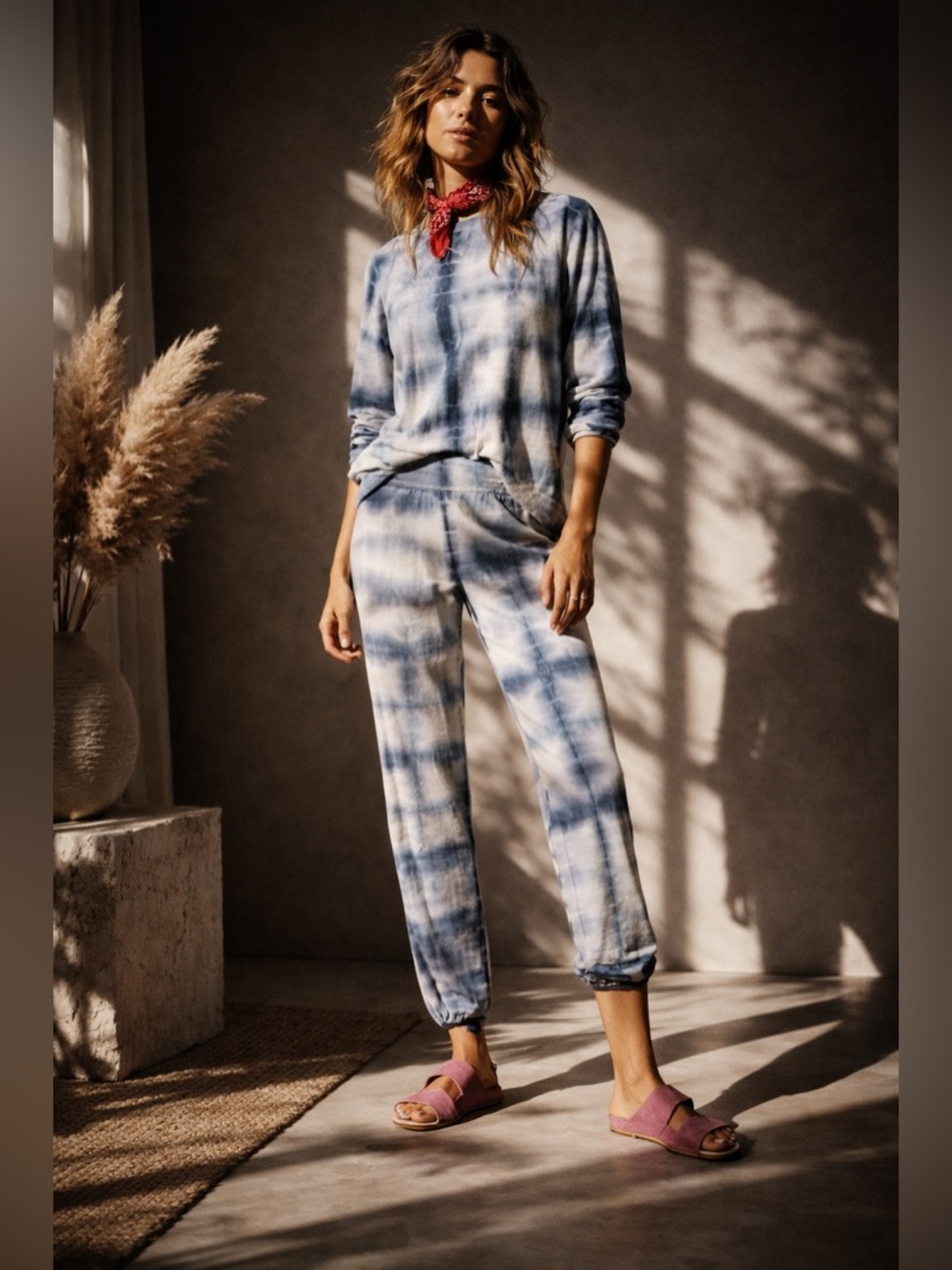 Sundry Tie Dye Sweatsuit Set Deep Sea Blue Size 1 Small NWT